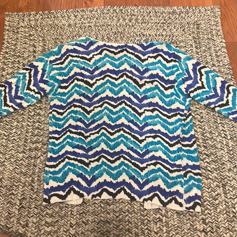 Blue Patterned Button Up Cardigan - Picture 11 of 14